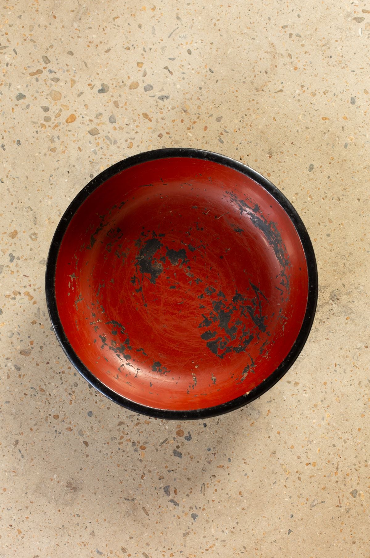 Avemode Antique Japanese Lacquered Wood Bowl – Green & Black, 32cm (c.1900) - Image 2