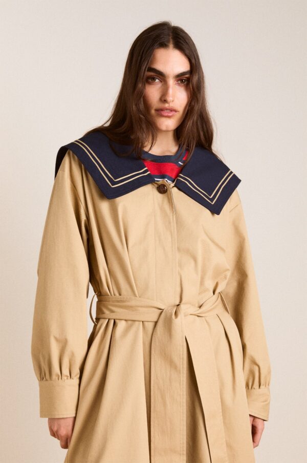 Avemode Ella Trench Coat – Navy Tan - Image 7