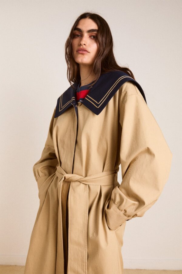 Avemode Ella Trench Coat – Navy Tan - Image 8