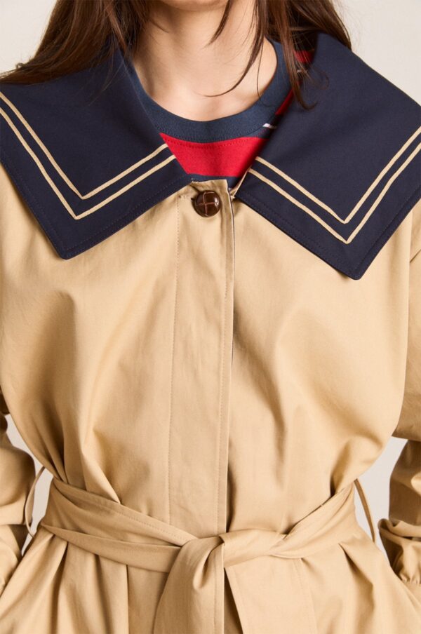 Avemode Ella Trench Coat – Navy Tan - Image 11