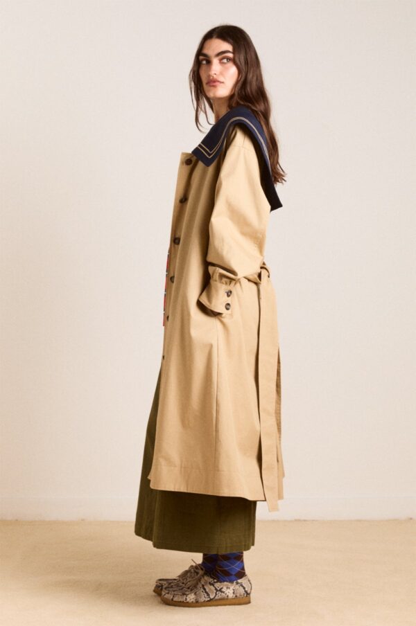 Avemode Ella Trench Coat – Navy Tan - Image 21