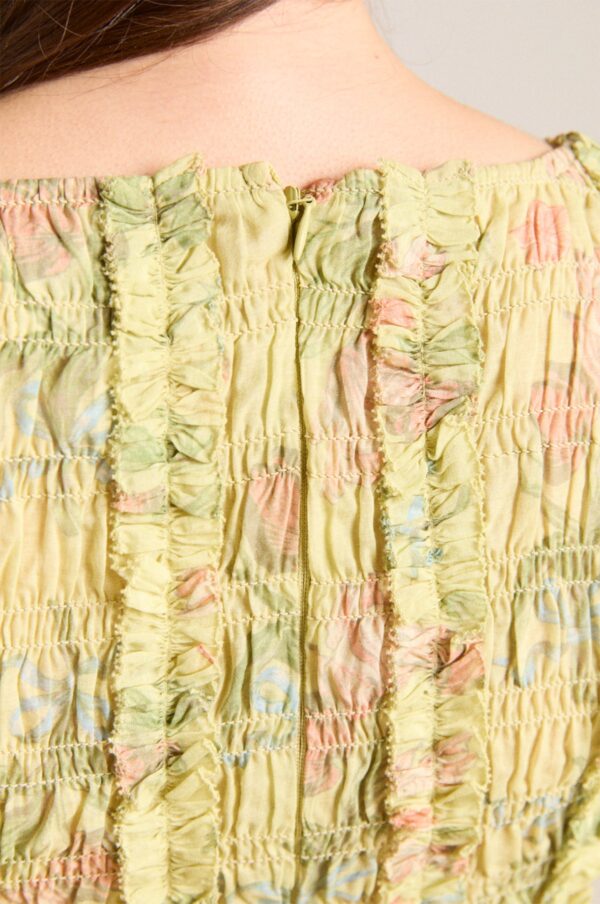 Avemode Raphaela Ruffle Midi Dress – Sheer Tulip Olive - Image 5