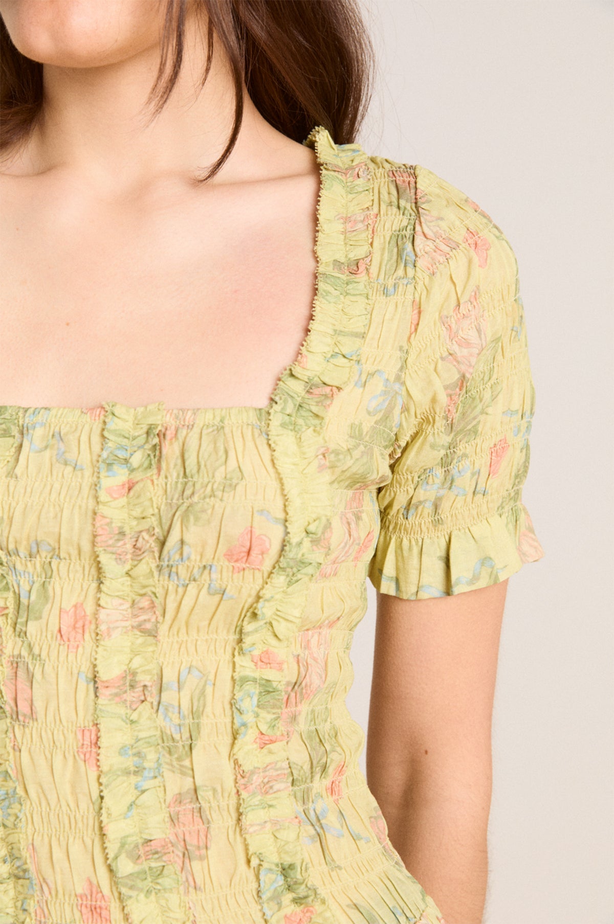 Avemode Raphaela Ruffle Midi Dress – Sheer Tulip Olive - Image 7