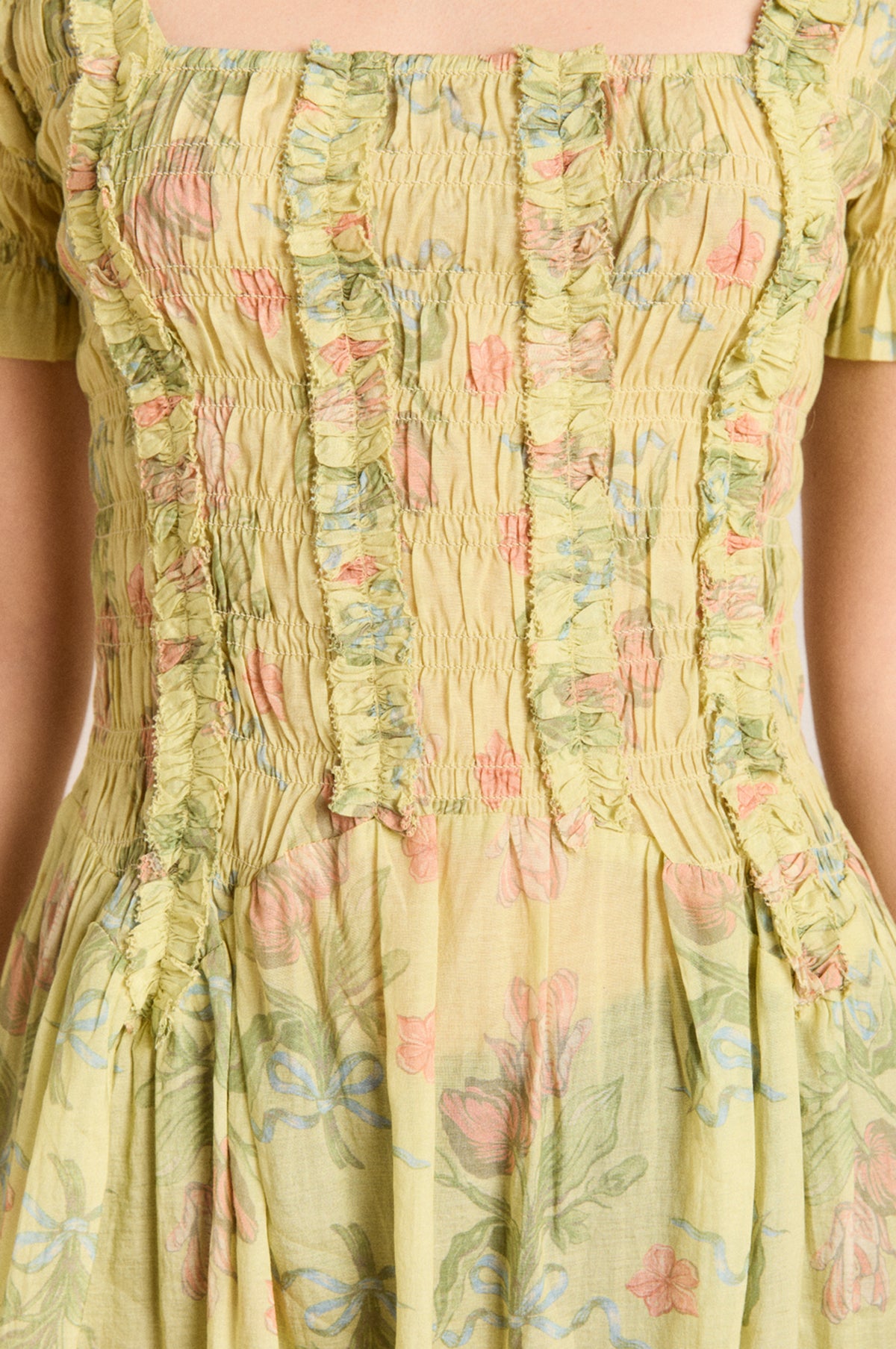 Avemode Raphaela Ruffle Midi Dress – Sheer Tulip Olive - Image 8